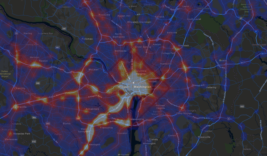 Build a traffic hotspot map in seconds, then add your own data