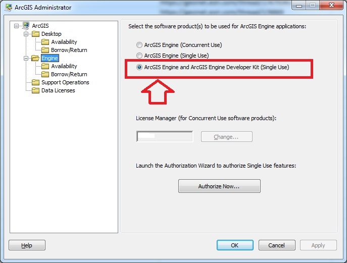 ArcGIS Administrator: ArcGIS Engine Developer kit license