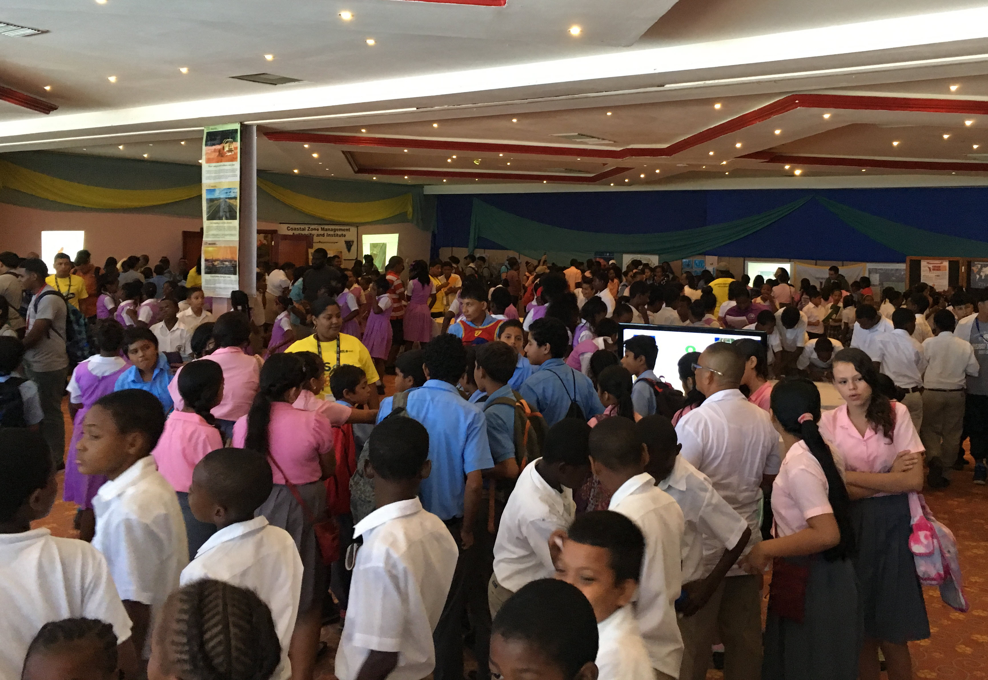 Figure 1. Students from dozens of Belizean schools experience GIS at GIS Day 2016