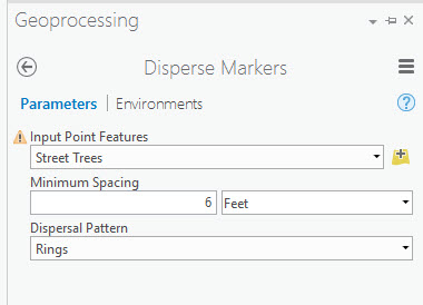 Disperse Markers tool