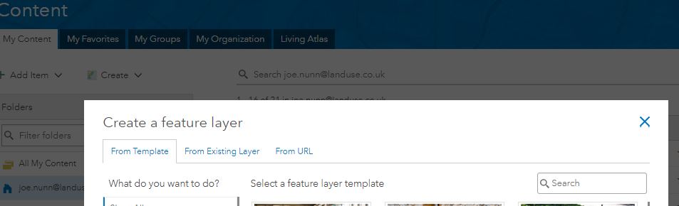 Create feature layer from template