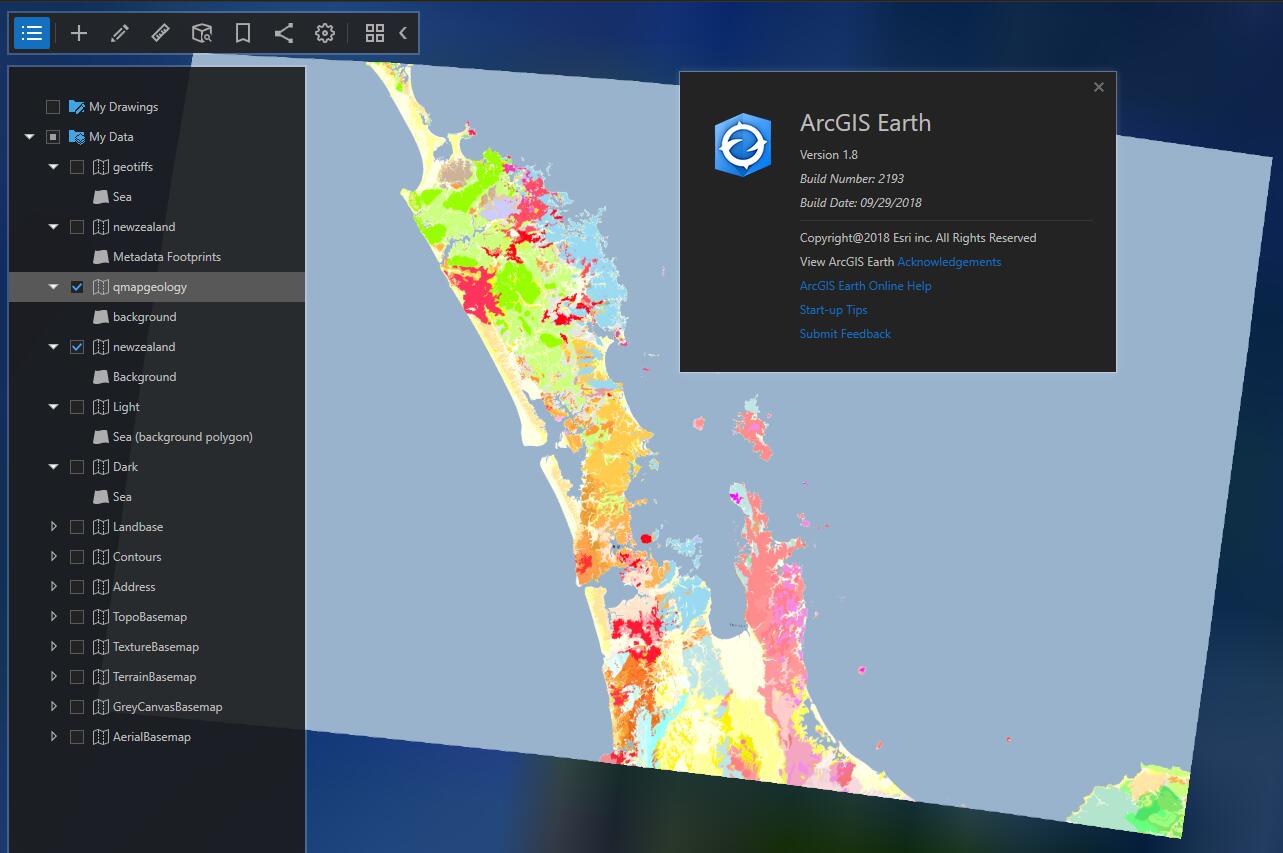 Map services from services.arcgisonline.co.nz work well in ArcGIS Earth 1.8