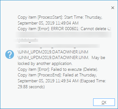 Error message on trying to delete Utility Network topology