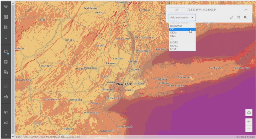 ArcGIS Online Map Selection of Coordinates
