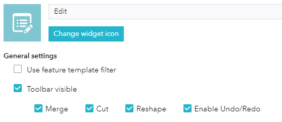Editor widget settings