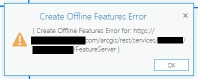arcgis pro offline editing download map error create offline features error
